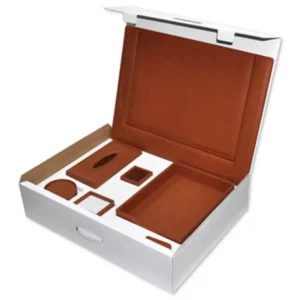 7-Piece FIS Executive Desk Set Italian PU, Brown – FSDS171BR