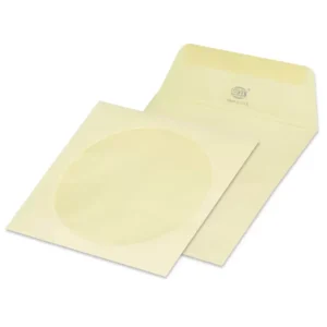 FIS Pack of 25 Color Envelopes, 80 GSM, Glued, Size 125 X 125mm With Window, Color Pastel Cream