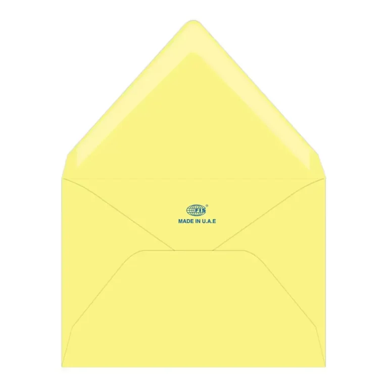 FIS Pack of 50 FIS Pastel Color Envelopes, 80 GSM, 136 X 204mm, Glued, Color Yellow