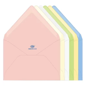 FIS Laid Paper Envelopes Glued, Pack of 25 Pcs. 6 Assorted Colors, 136 x 204 mm Size, 100 GSM – FSEE1024GB625