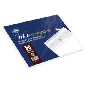 FIS Peel & Seal, Inner Print Grey, Security Cut, Pack of 50 Pcs. C5 (162 X 229 mm), 100 GSM – FSWE1026PSIG50