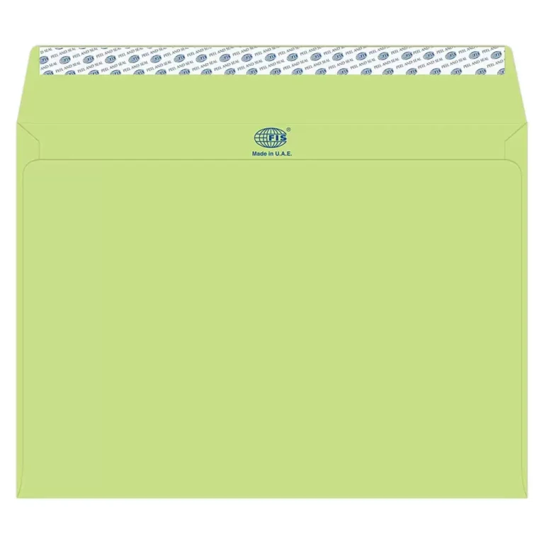 FIS FSEE1042PGRB25 Executive Laid Paper Envelopes Peel & Seal, C4, 100 gsm, 25 pieces, Green