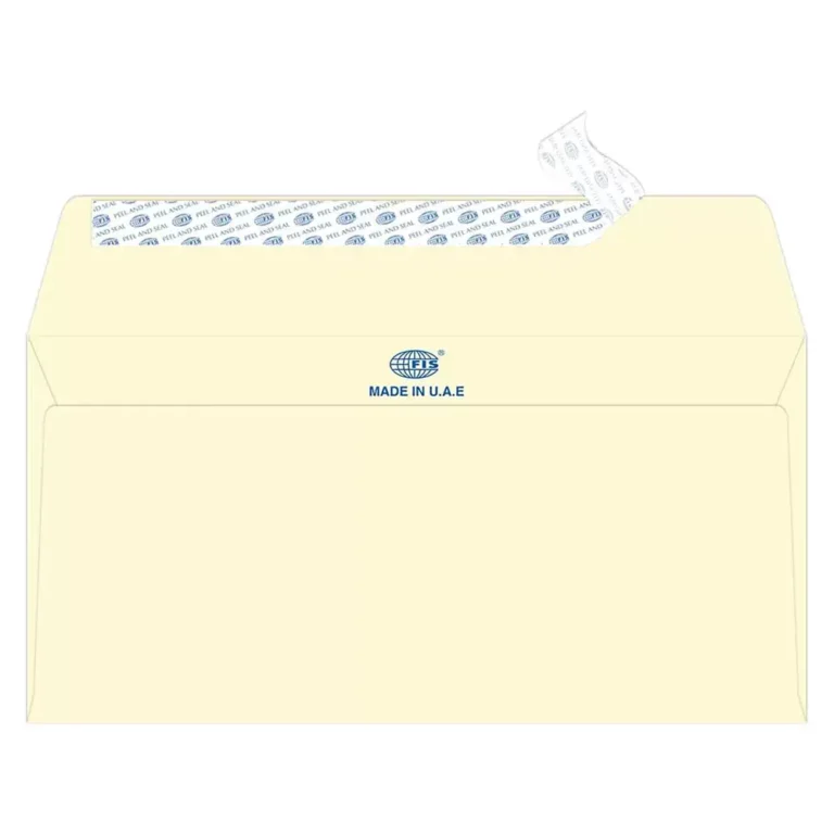 FIS FSEE1043POWB25 Laid Paper Envelopes Peel & Seal, DL (110 × 220 mm), 100 gsm, 25 pieces, Camelle Off White