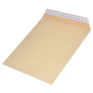 FIS Pack of 50 Manila Envelopes, 120 GSM, Peel & Seal, Size 13X10 Inch, Ribbed