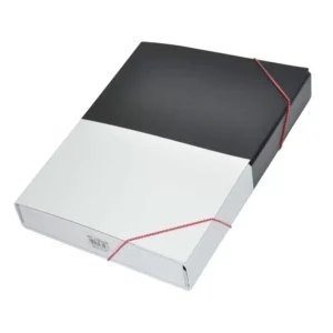 FIS PP Document Bag with Elastic Band, Black & White Color, F/S (210 x 330 mm) Size – FSBD1225