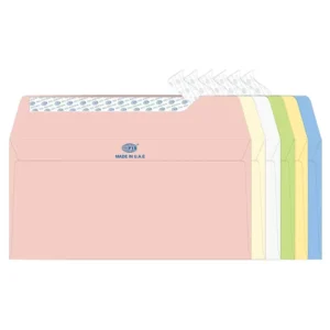 FIS Laid Paper Envelopes Peel & Seal, Pack of 25 Pcs. 6 Assorted Colors, DL (110 x 220 mm) Size, 100 GSM – FSEE1043PB625