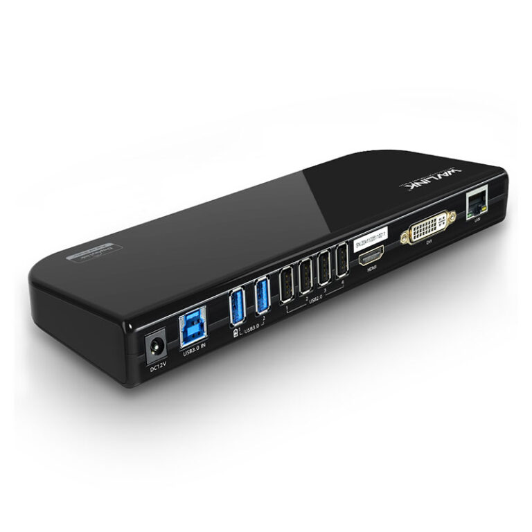 Wavlink UG39DK1 Black Dual 2K USB 3.0 Universal Docking Station, Compatible with Windows 10, 8.1, 8, 7, Vista, and Mac OS 10.2 or Above, Speed USB 3.0 (5 Gbps), Black | WL-UG39DK1