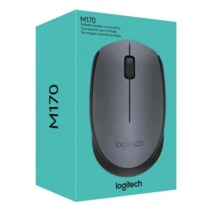 Logitech M170 Wireless Mouse, 2.4 GHz with USB Mini Receiver, Optical Tracking, 12-Months Battery Life, Ambidextrous PC/Mac/Laptop – Grey/Black