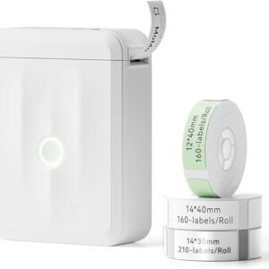 NIIMBOT D110 Upgraded 203dpi Mini Bluetooth Label Maker with Tape, White