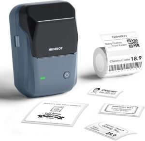 NIIMBOT B1 Label Makers, 2 Inch Portable Thermal Label Printer with 1.96” x1.18” Label for Clothing, Address, Business