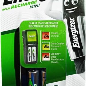 Energizer Mini Battery Charger with 2 AA Rechargeable Batteries | CH2PC4-MINI-2AA