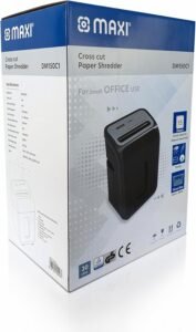 Maxi Paper Shredder 15-Sheet Cross-Cut, 20 Litres Shredder for Home and Office, Heavy Duty, Shred Paper Clips, Staples and Credit Cards
