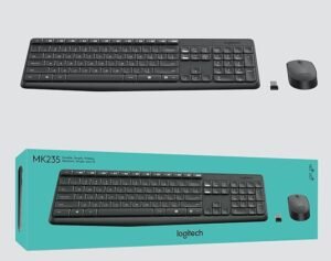 Logitech MK235 Wireless Keyboard and Mouse Combo for Windows, Long Battery Life, Compatible with PC, Laptop