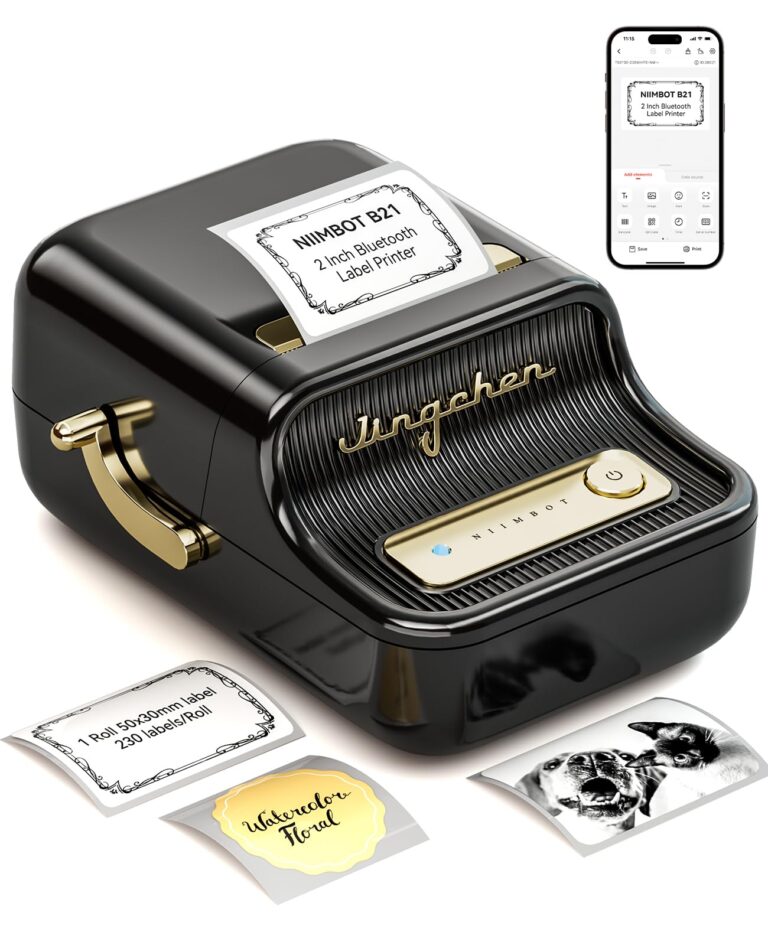 NIIMBOT B21 Pro 300dpi Bluetooth Label Printer with 50 x 30 mm Labels, 230 Labels