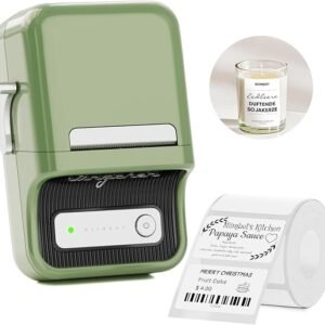 NIIMBOT B21 Bluetooth Thermal Label Maker, Green, with 50 x 30 mm Labels