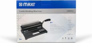 Maxi CBM12 Comb Binding Machine, Punching Capacity 12 Sheets 80Gsm,Black