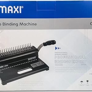 Maxi CBM12 Comb Binding Machine, Punching Capacity 12 Sheets 80Gsm,Black
