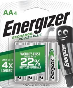 Energizer Rechargeable Batteries AA, Recharge Power Plus, Pack of 4