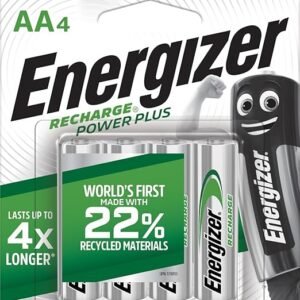 Energizer Recharge Power Plus AA NiMH Rechargeable Batteries, 2000 mAh, 4 Pack