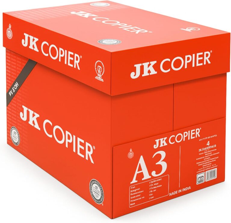 JK Copier A3 Paper 80 gsm– Box of 5 Reams | 297mm x 420mm | Bright White Sheets for Office, School and Home Use