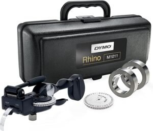 Dymo Rhino M1011 Industrial Embossing Label Maker Tool | with Aluminium & Stainless Steel Labels | Durable Carry Case | Ideal for DIY & ConstructionDymo Rhino M1011 Industrial Embossing Label Maker Tool | with Aluminium & Stainless Steel Labels | Durable Carry Case | Ideal for DIY & Construction