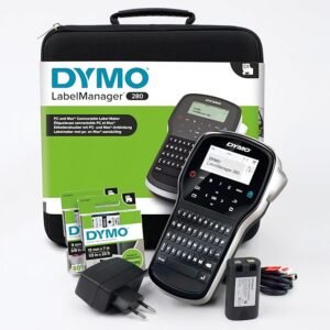 DYMO LabelManager 280 Rechargeable Handheld Label Maker Kit | QWERTY Keyboard | with 2 Rolls of D1 Labels & Carrying Case