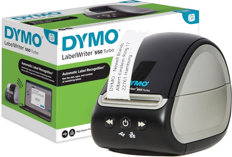 DYMO LabelWriter 550 Turbo 300 dpi Direct Thermal Label Printer, USB & LAN