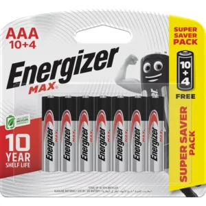 Energizer Max Alkaline AAA Batteries Pack of 10+4