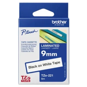 Brother Labelling Tape 9mm Black on White TZe221
