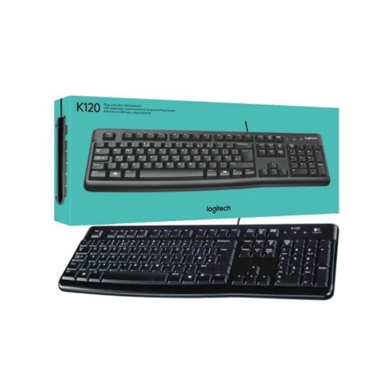 Logitech K120 USB Wired Keyboard, UK QWERTY, Black