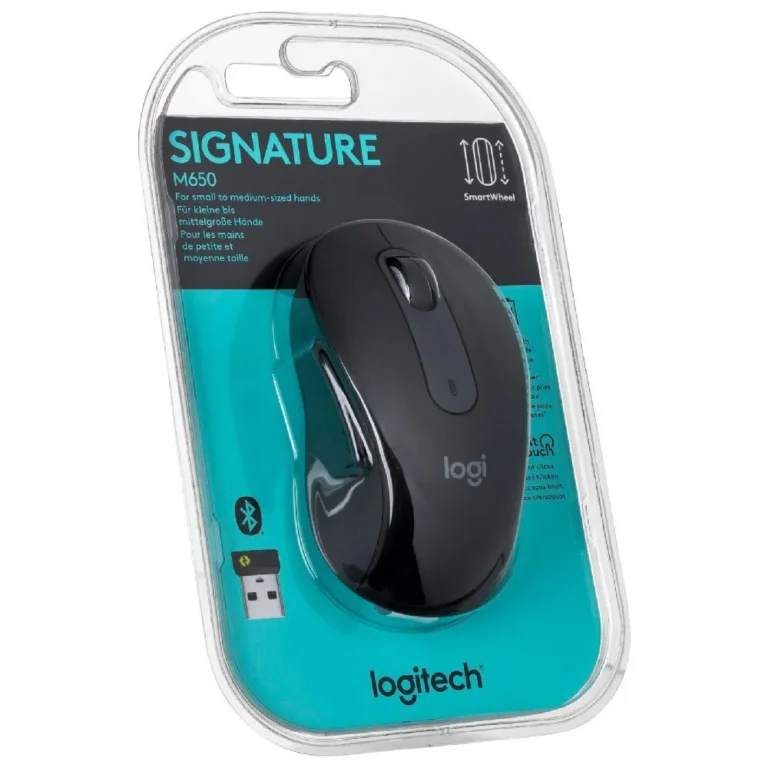 Logitech Signature M650 Wireless Mouse, Small/Medium, Graphite