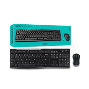 Logitech MK270 Wireless Keyboard and Mouse Combo for Windows, 2.4 GHz Wireless, Compact Mouse, 8 Multimedia and Shortcut Keys, 2-Year Battery Life, for PC, Laptop, QWERTY UK English Layout – Black