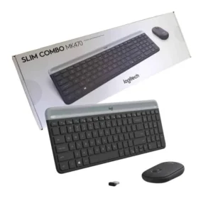 Logitech MK470 Wireless Keyboard and Mouse Combo for Windows, USB 2.4GHz Receiver, 12 FN Keys, Minimalist and Stylished, for Windows 10,11 or Later, Works with Surface – Black
