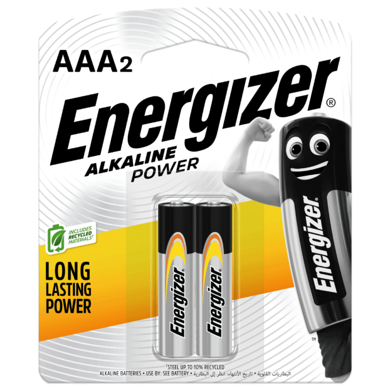 Energizer E92 Alkaline Wide Card AAA Batteries – Pack Of 2