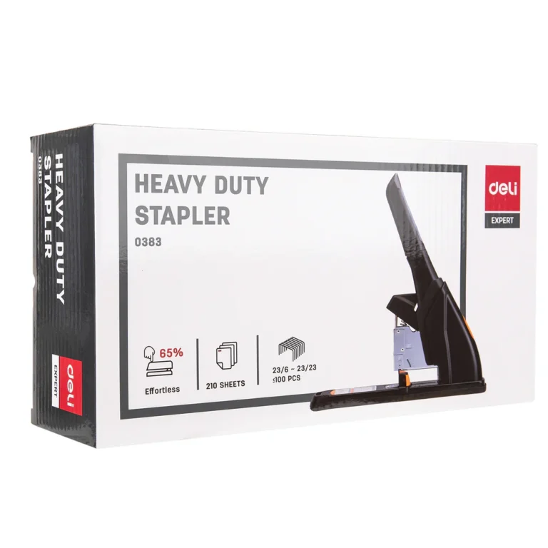 Deli E0383 Heavy Duty Stapler – 210 Sheets, Black