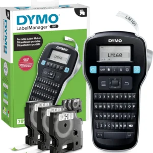 DYMO LabelManager 160 Starter Kit, QWERTY, 3 D1 Tape Rolls | 2181011