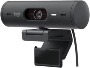 Logitech Brio 505 FHD Webcam, 30fps Frame Rate, Integrated Privacy Shutter, Dual Noise Reducing Mics, 4x Digital Zoom, USB-C, Works w/ Windows / macOS / or Chrome OS, Graphite