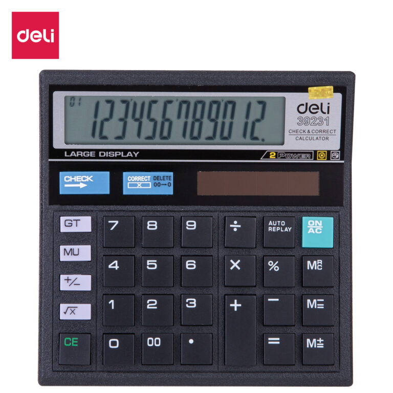 Deli Dual Power Calculator Plastic 120 steps 12 Digits