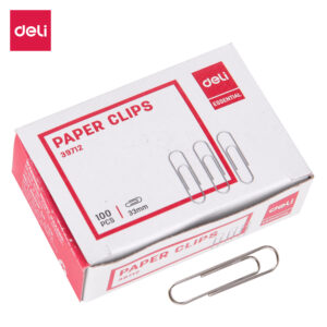 Deli Nickel Plated Paper Clips 33mm (1×100)