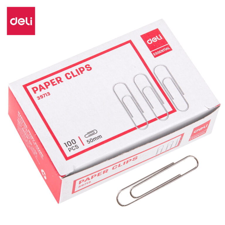 Deli Nickel Plated Paper Clips 50mm (1×100)