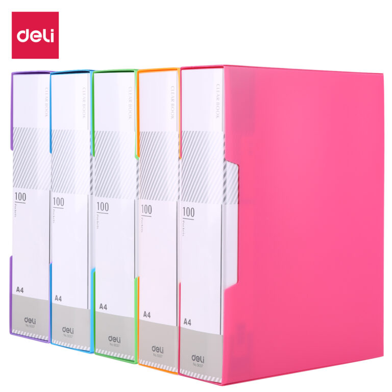 Deli E5037 Rio A4 Display Book, 100 Pockets, with Case