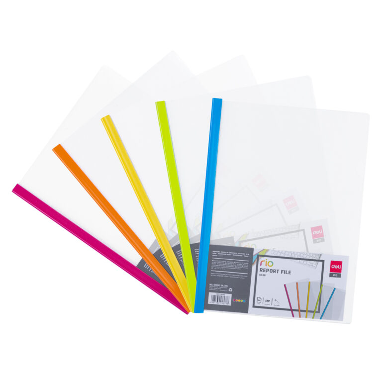 Deli E5538 A4 Sliding Bar Report Covers, 8 mm Spine, Pack of 10