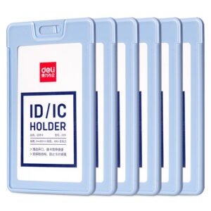 Deli Name Badge Vertical 89x54mm Blue