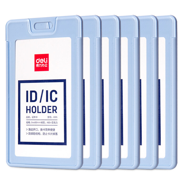 Deli Name Badge Vertical 89x54mm Blue