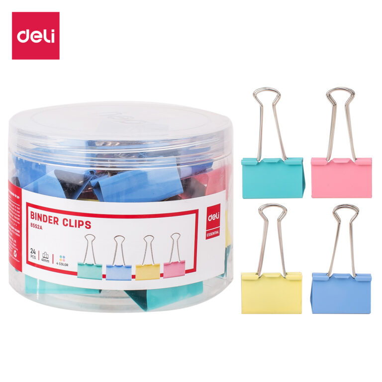 Deli Assorted Binder Clips, 41 mm, Pack of 24