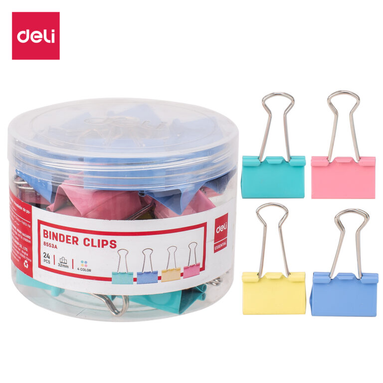 Deli Assorted Binder Clips, 32 mm, Pack of 24
