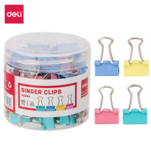 Deli Colorful Binder Clip 15mm (1/2″) (1×60)