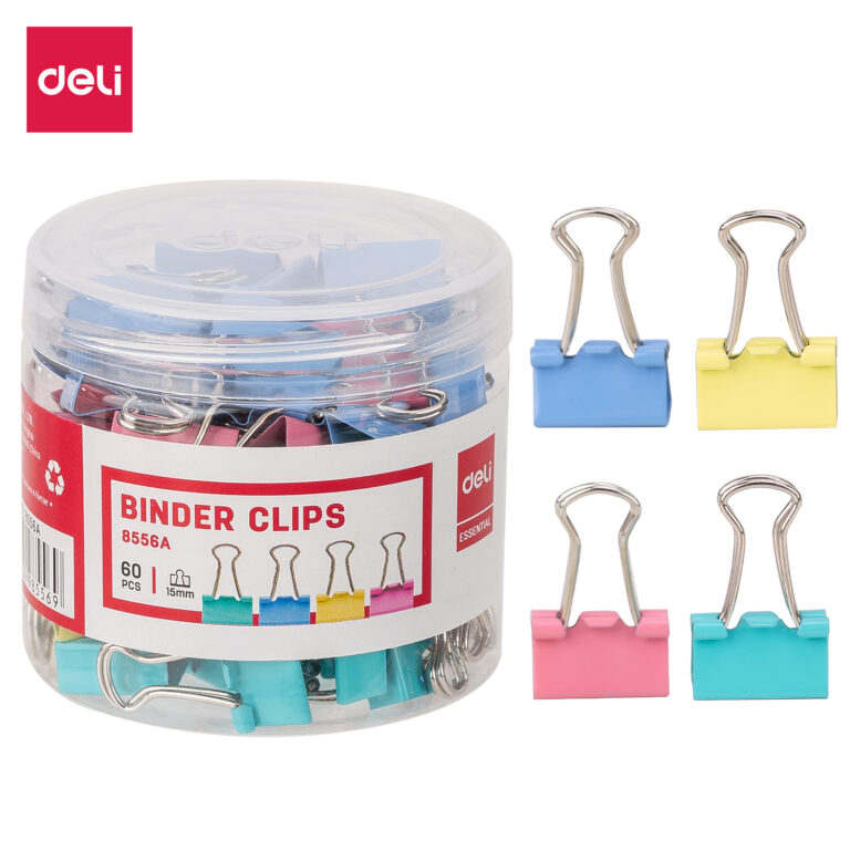 Deli Assorted Binder Clips, 15 mm, Pack of 60