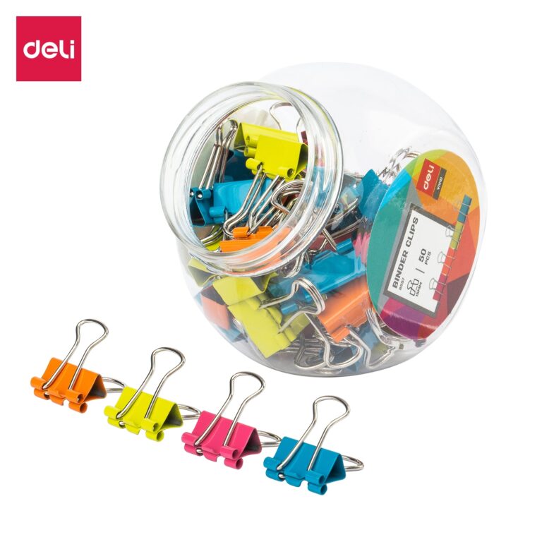 Deli 15mm Colour Binder Clips, Pack of 50