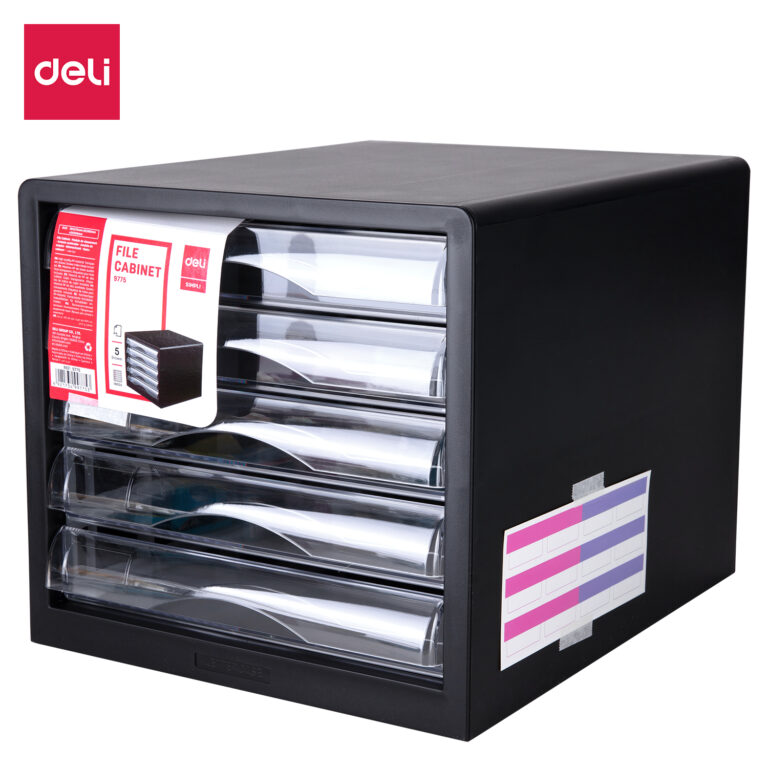 Deli E9775 5-Drawer Desktop Cabinet without Lock, 275 × 340 × 260 mm